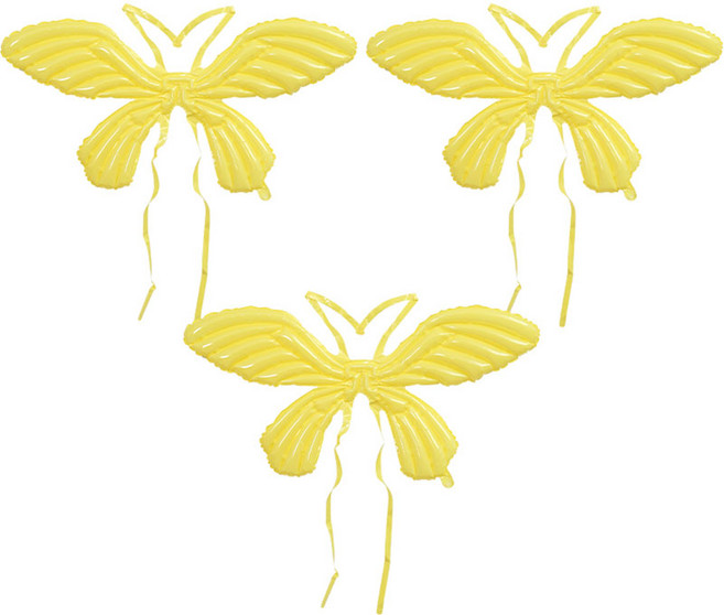 피앤비유니티 나비날개 풍선 마카롱, 옐로우, 3개