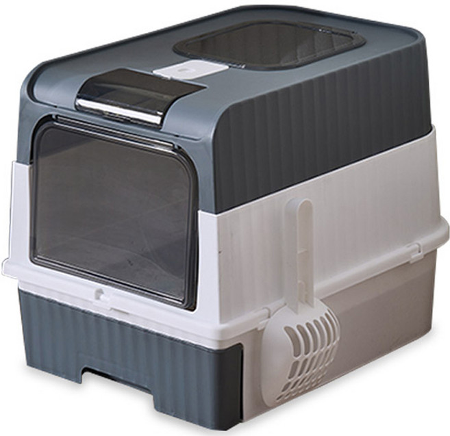 딩동펫 루시드 베이직 고양이 화장실, 다크그레이, 1개