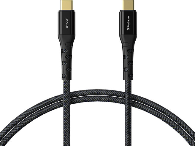 버바팀 듀퐁 케블라 초고속 충전 케이블 PD3.1 240W C to C E-mark PD PPS 5A, 200cm, 블랙, 1개