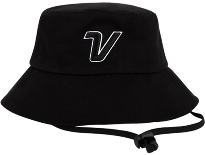 볼빅 브이로고 남녀공용 프리미엄 골프 버킷햇, 블랙, 1개