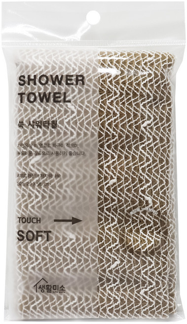 생활미소 쑥 샤워타월, 갈색, 1개입, 1개