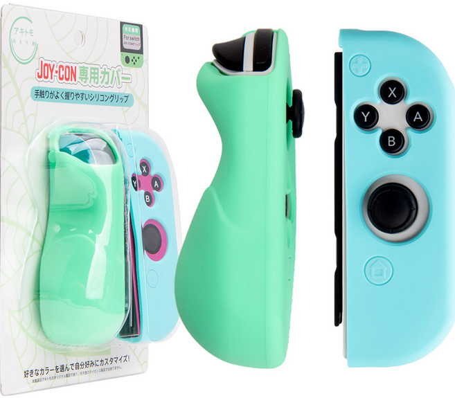 호후 닌텐도 스위치 조이콘 실리콘 그립 케이스 AK 그린 + 블루, 1개