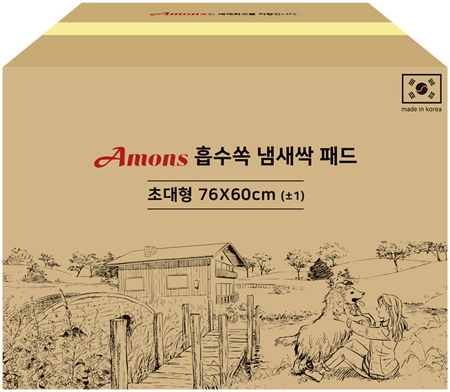 아몬스 흡수쏙 냄새싹 배변패드, 100개입, 1개