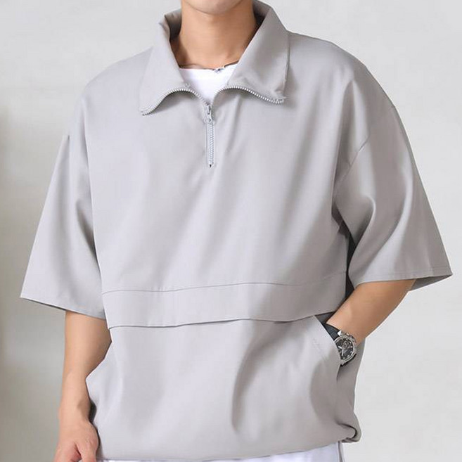 텐클로 남녀공용 반집업 반팔 아노락 TC-059