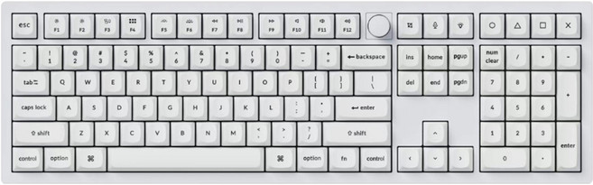 Keychron Q6 Knob Frame RGB 熱插拔有線標準型鍵盤, White, Q6 P1, 紅軸