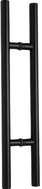 철물대장 340 스텐원형 H자 출입문 강화유리 손잡이 블랙, 1개