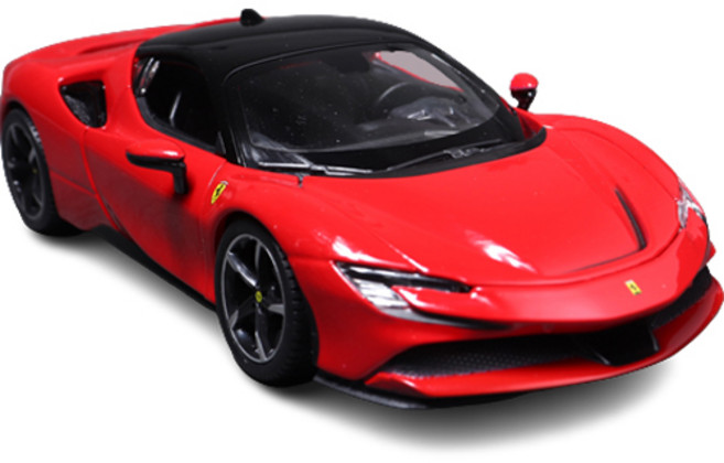 bbUrago 1：24 法拉利 Stradale SF90 汽車壓鑄模型, 紅色, 1個
