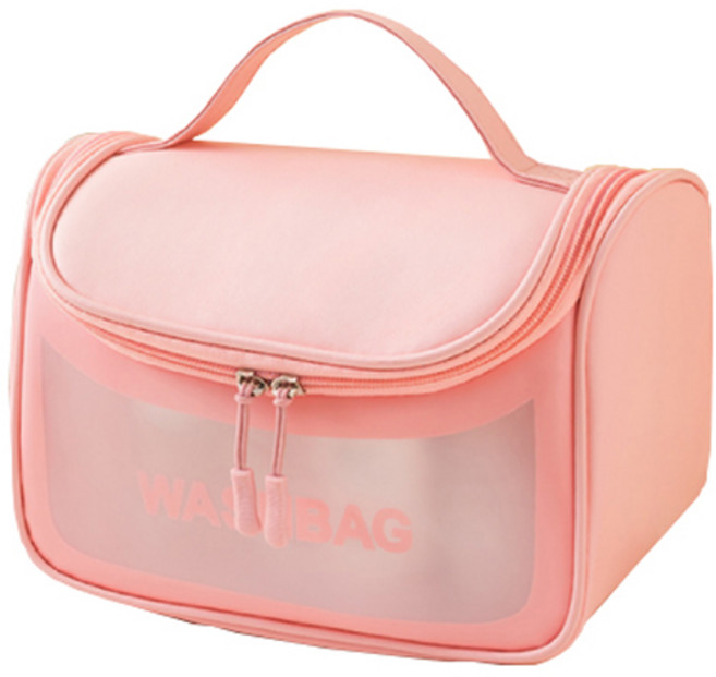 디오셀 세면도구 화장품 수납정리 파우치, 핑크, 1개