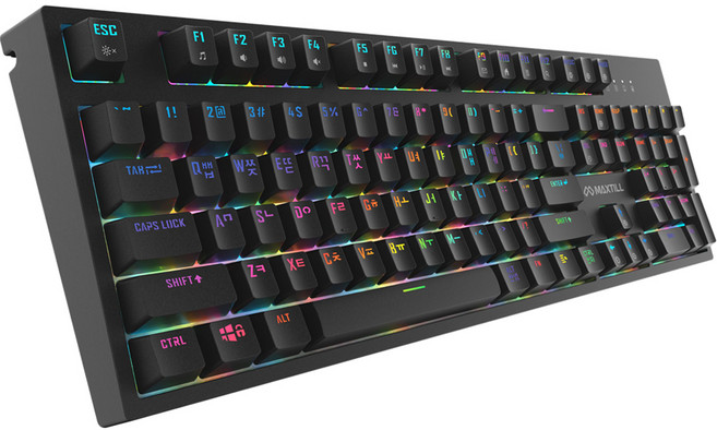 맥스틸 게이트론 RGB 기계식 유선 일반형 키보드, 블랙, GM-G770K PRO, 광축