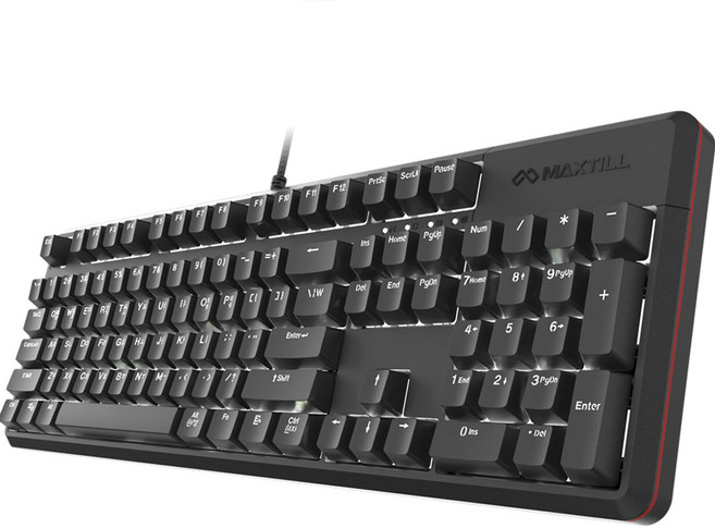 맥스틸 게이트론 LED 게이밍 기계식 유선 일반형 키보드, 블랙, GM-G710K, 갈축