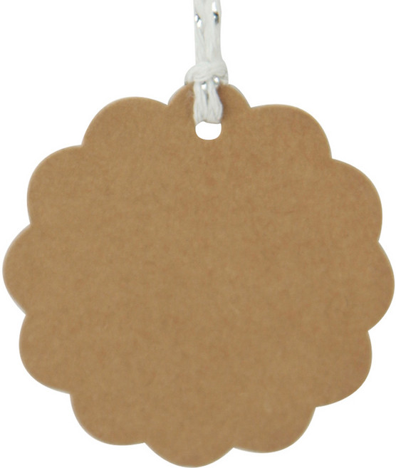 아이엔피 무지 라벨택 구름원형 6 x 6 cm, 크라프트, 200개