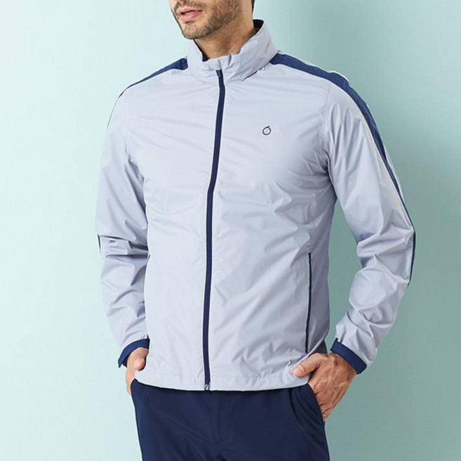 선덜랜드 남성용 SOS 올심실 프린트 골프 방수 레인자켓 16051WR03, 그레이, 1개