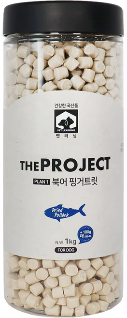 펫러닝 강아지 더프로젝트 PLAN1 핑거트릿, 북어 핑거트릿, 1.1kg, 1개 - 쿠팡