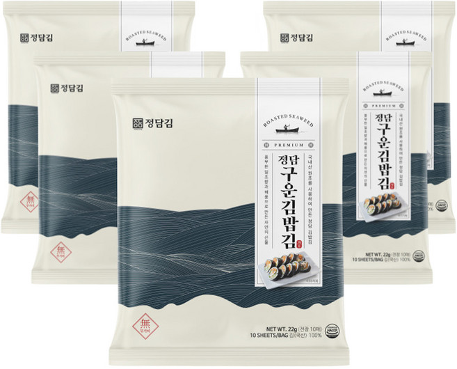 정담김 구운 김밥김 10p, 22g, 5개