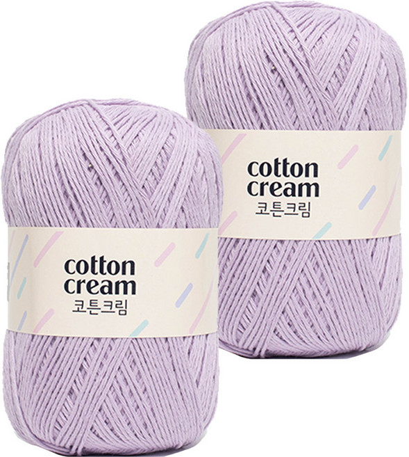 yarna 코튼크림 뜨개실 70g, 808 라벤더, 2개