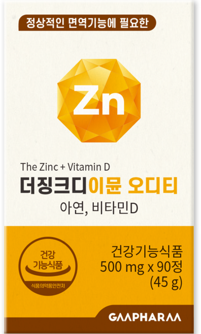 지엠팜 더징크디 이뮨 오디티 45g, 90정, 1개