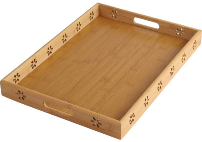 버레이 우드 쟁반 대나무 트레이, 우드 매화