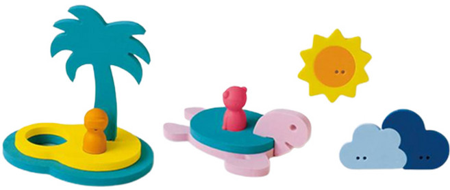 큐트 유아용 목욕놀이 입체 조립블록 트레저아일랜드, 혼합색상