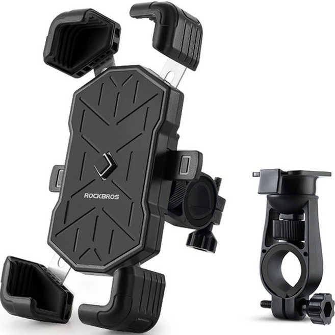 락브로스 자전거 자동 스마트폰 거치대 HW-117, 블랙, 1개