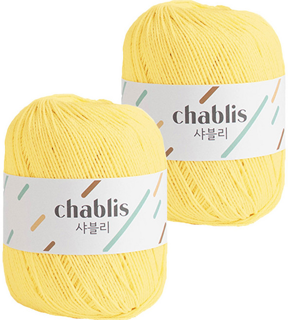 yarna 샤블리 면사 뜨개실, 125 소프트옐로우, 1개