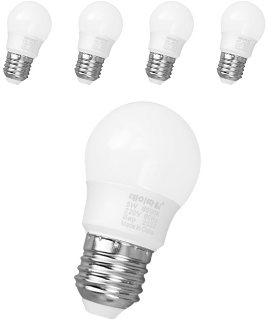 DAYTIME LED 인지구 E26 5W, 주광색, 5개