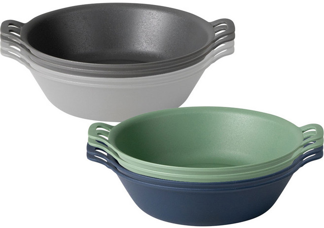 주방선생 캠핑 라지 플레이트 4종 x 2p 세트, 1세트, 캠핑 플레이트 라지볼 4종x 2p 세트, 라이트그레이, 딥그레이, 포레스트 그린, 네이비