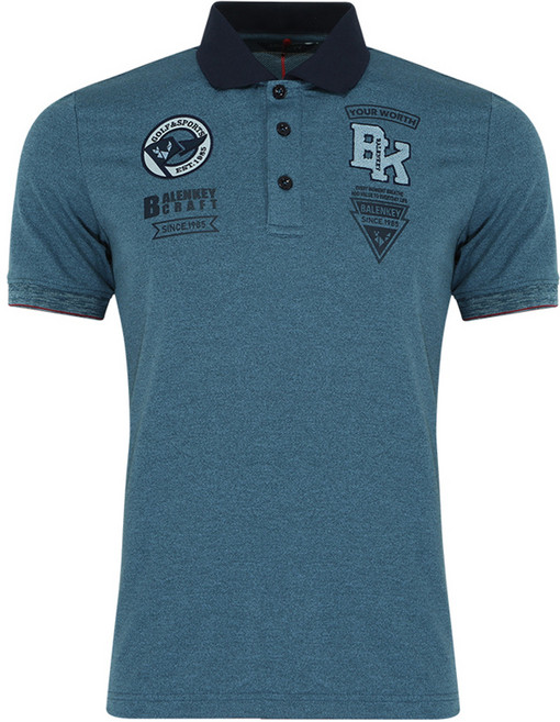 발렌키 페라어스 남성용 디자인 와펜 카라배색 골프 셔츠 CTM3BK2031