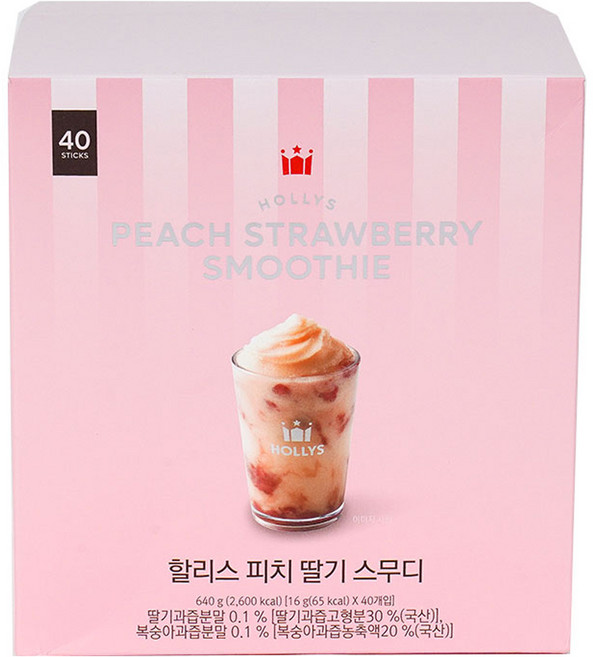 할리스 피치 딸기 스무디 스틱, 40개입, 1개, 640g