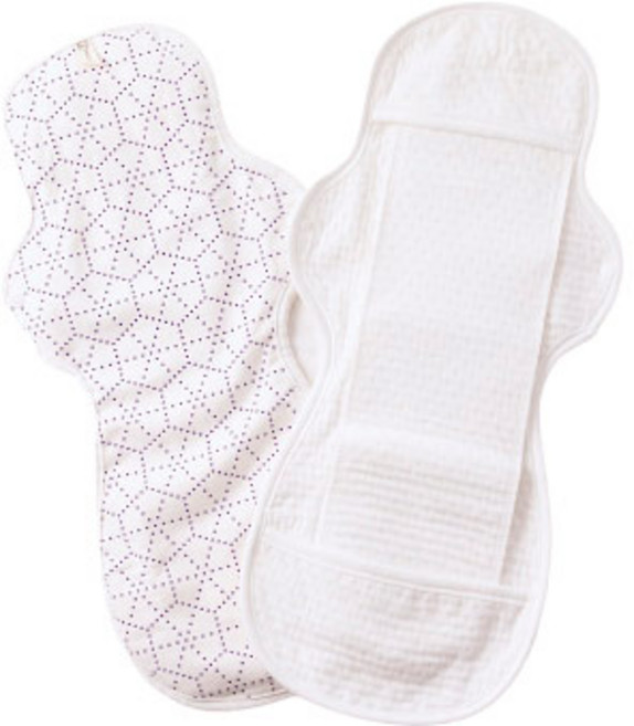 네이처수 끼움형 대나무 면생리대 메인패드 + 리필패드 세트 퍼플라인, 1세트