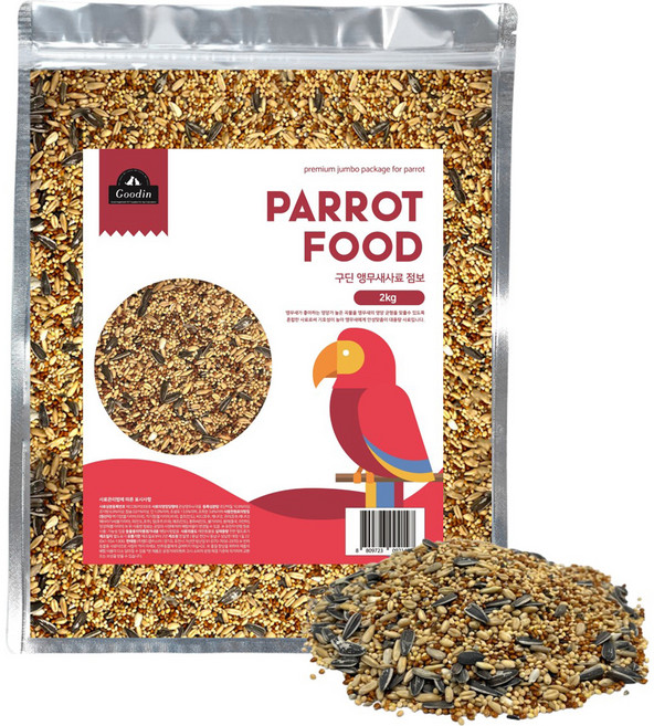 구딘 앵무새 사료 점보, 2kg, 1개