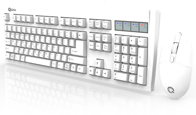 큐센 유선 키보드 마우스 세트, 일반형, KM3500 Plus, 화이트