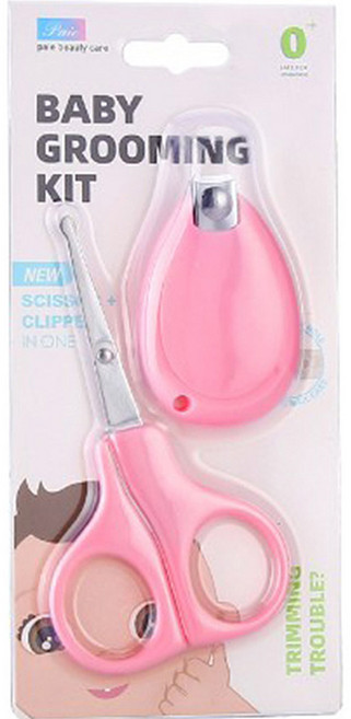 에잇바이트 유아 손톱 가위 2종 세트, 라운드 핑크, 1세트