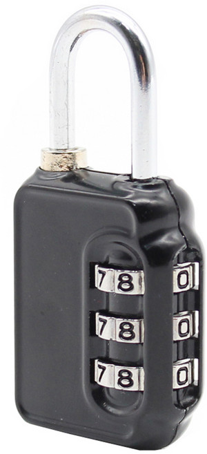 트래블큐브 다용도 3다이얼 안전 자물쇠 블랙, 1개