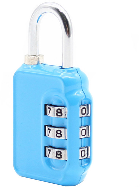 트래블큐브 다용도 안전 3다이얼 자물쇠 블루, 1개