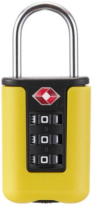 트래블큐브 초경량 TSA 라이트 3다이얼 자물쇠 옐로우, 1개
