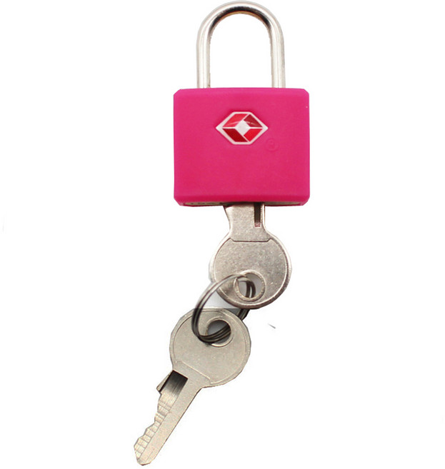 트래블큐브 TSA 초소형 미니 열쇠형 자물쇠 핑크, 1개