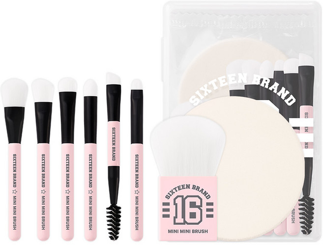16 brand 16 迷你迷你刷具9件組, 粉紅色, 1個