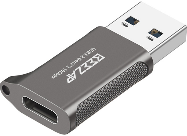 비잽 C타입 USB 3.2 Gen2 10Gbps OTG 변환 젠더 C to A 어댑터, 그레이, 1개, 37mm