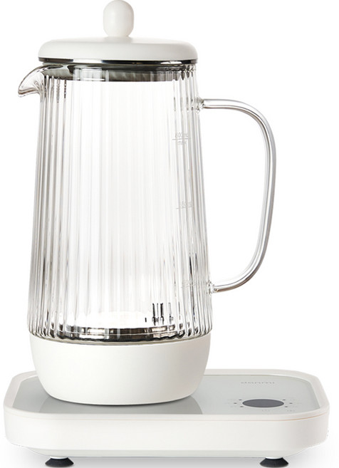단미 유리 전기 티포트, 화이트, 800ml, 1개
