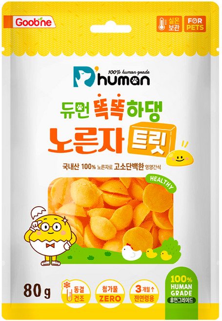 듀먼 반려동물 똑똑하댕 노른자트릿 간식, 노른자, 80g, 1개