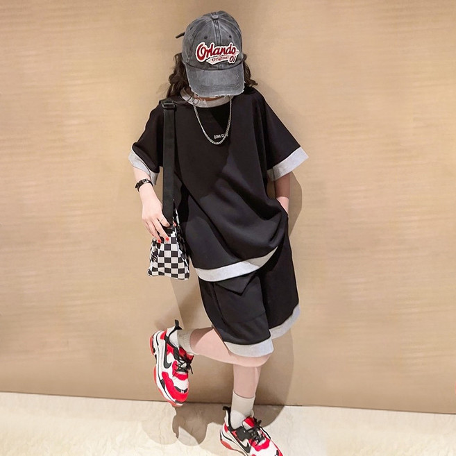 아르베 여아용 제이 배색 상하의 세트