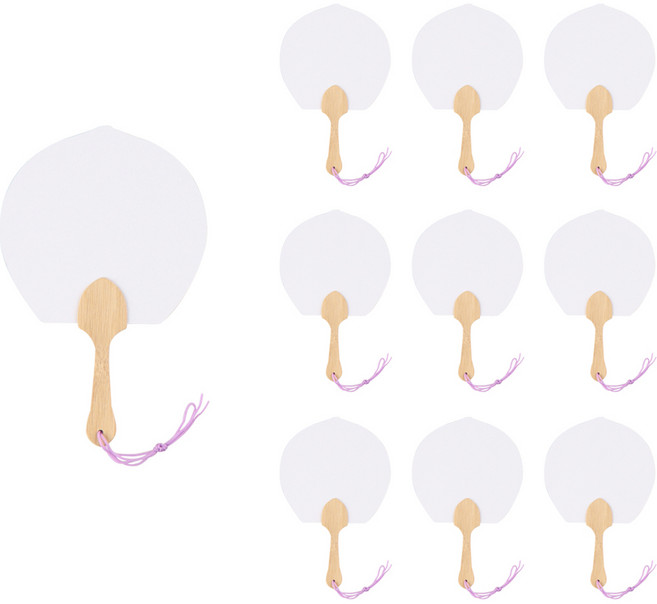 유니아트 종이 꼬마 부채 소, 혼합색상, 10개