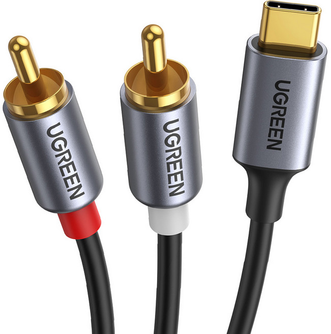 유그린 DAC C타입 to 2RCA 오디오 케이블 1.5m, CM451, 혼합색상, 1개