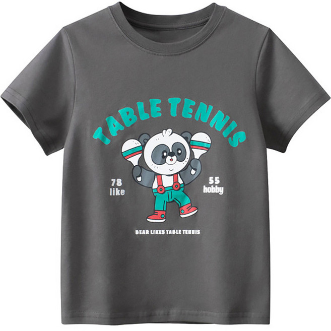 스타빈 아동용 통기성 탁구팬더 반팔티셔츠