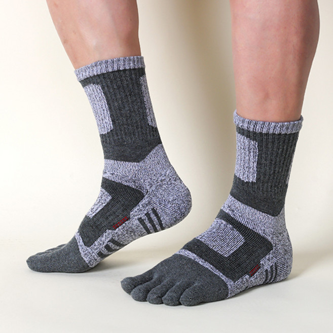 골드만싹스 남성용 무봉제 뽀송 쿠션 스포츠 발가락 양말 4켤레 세트, 차콜, 4개