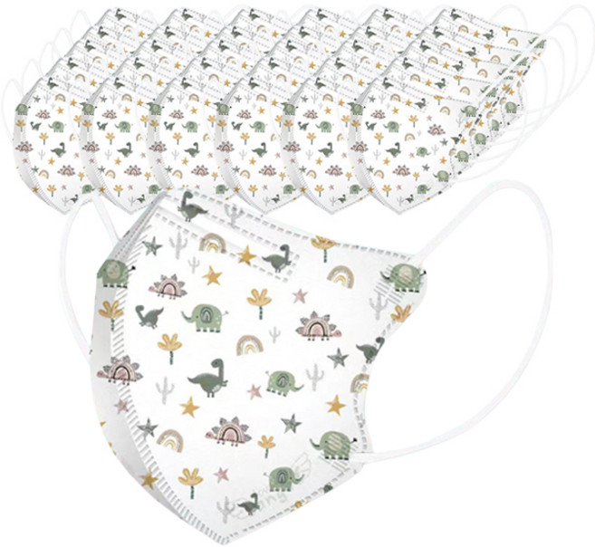 러블리앙즈 씬라이트 새부리형 마스크 초소형 1~3세 유아용, 10개입, 5개, V5 디노