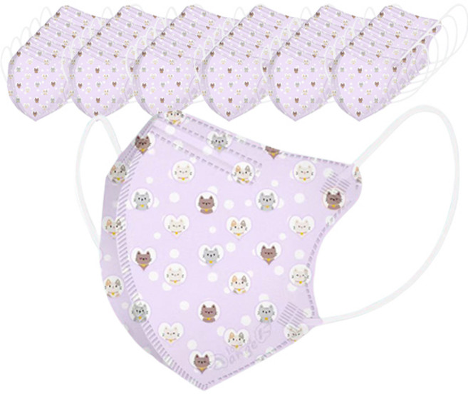 러블리앙즈 씬라이트 새부리형 마스크 유아용 소형, 10개입, 5개, W3냥이