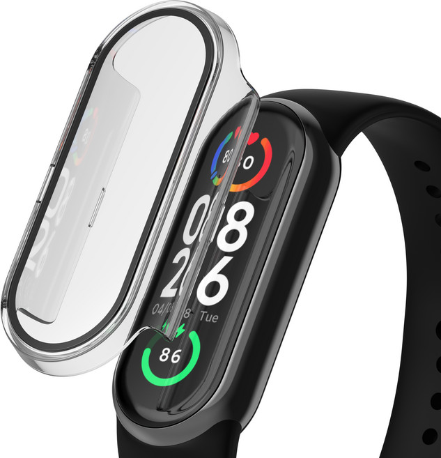 누아트 풀커버 강화유리 하드케이스, 투명, 1개