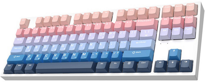 COX 선샤인 그라데이션 기계식 게이밍 유선 텐키리스 키보드, CK87P, 황축