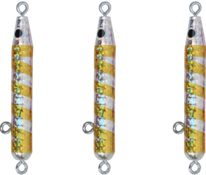 싸파 더블킬 지깅 봉메탈 지그 3p, 실버옐로우, 400g, 3개